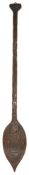 Ethnic ceremonial paddle possibly W. African, late 19th/20th century