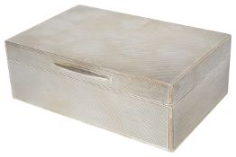 A George VI silver cigarette box, hallmarked London 1938