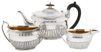 A Victorian two piece silver tea service, hallmarked Sheffield 1887