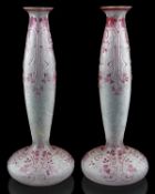 A pair of cameo spill vases possibly Baccarat
