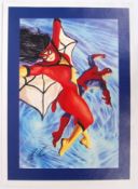 SUPERB ALEX ROSS SPIDER-MAN & SPIDER-WOMAN SIGNED GICLEE PRINT