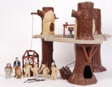 VINTAGE STAR WARS EWOK VILLAGE AND ACTION FIGURES