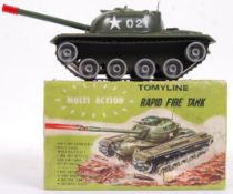 VINTAGE TOMYLINE JAPANESE BATTERY OPERATED ' RAPID FIRE TANK '