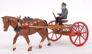 BRITAINS LEAD FIGURE HORSE RAKE AND DRIVER