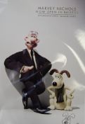 RARE LIMITED EDITION WALLACE & GROMIT HARVEY NICHOLS BRISTOL SIGNED POSTERS