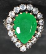 A sterling silver dress ring having a large facete