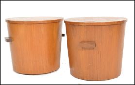 A rare pair of mid century Danish teak wood Ice bu