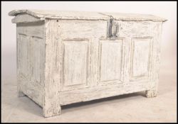An 18th century large country oak coffere chest of