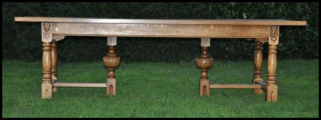 A good 20th century heavy and large oak refectory