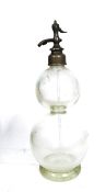 An early 20th century double gourd soda siphon of