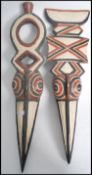 A male and female carved pair of wooden Bobo ferti