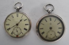 2 VIctorian silver hallmarked pocket watch with en