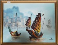 A vintage 20th century oil on canvas painting of C