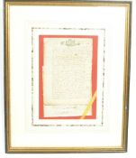 A French indenture dating to the 19th century bein