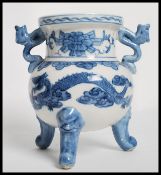 A 20th century Chinese ceramic blue and white pray