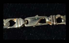 A hallmarked 9ct gold flat curb link chain necklac