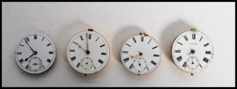A collection of 3 vintage pocket watch movements,