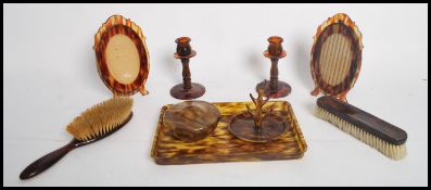 A collection of vintage 20th century tortoiseshell