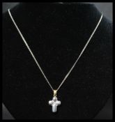 A hallmarked 18ct gold and diamond necklace strung