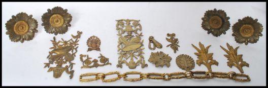 A collection of 19th century ormolu gilt door furn