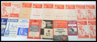 A collection of vintage Football sporting programmes to include West Ham United , Manchester City,