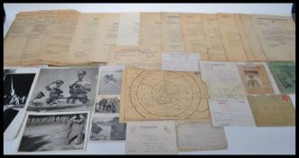 A collection of German early 20th century Pre war and wartime ephemera to include Birth Marriage