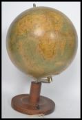 A vintage mid 20th century 1950's East German table globe 'Raths Physikalischer Erdglobus',