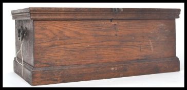 An early 20th century engineering work box / chest having a fitted interior with metal plaque to the