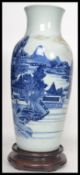 An early 19th century possible late 18th century Oriental Chinese blue and white porcelain vase