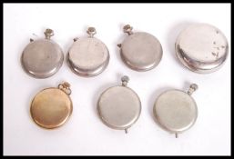 A goof group of vintage 20th century pocket watches along with a pocket watch case. Please see