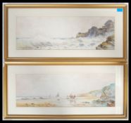 Thomas Sidney: A pair of early 20th century watercolour paintings of Cornwall entitled Near The