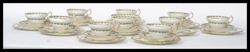 A 19th century Hammersley  & Co porcelain tea service having a laurel and swag decoration. The