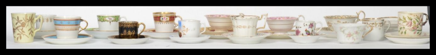 A collection of 19th / 20th century tea cups and / coffee cans and saucers to include Booths T Goode