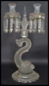 An unusual 19th / early 20th century carp lustre glass. The carp body of clear and frosted form with