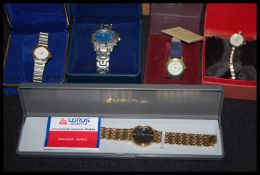 A group of five boxed watches to include Lorus, Oleg, Cassini, Solo, and Krug-Baumen boxed