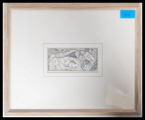 David Jones (Welsh, 1895-1974) Female Yahoo Embraces Gulliver, wood engraving 1925, signed in pencil