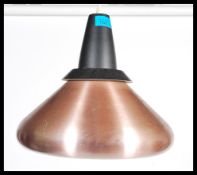 A vintage retro 20th century Danish inspired design vintage pendant copper ceiling light fixture.