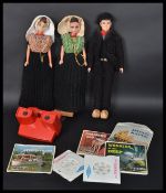 A vintage / retro View Master and slides to include Disney together with three Cloggy dolls each