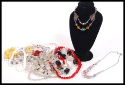 A large collection of vintage  Art Deco, Neiger style, Venetian and other crystal and glass bead