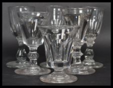 A collection of 19th century wine glasses of varying styles to include Georgian examples please