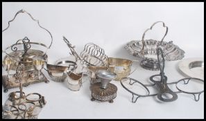 A large quantity of silver plate to include egg co