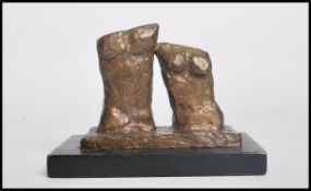 A 20th century bronze cold painted figure group st