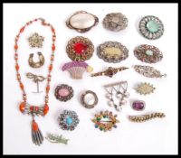 A vintage Art Deco style necklace in the manner of Neiger together with a  collection of vintage