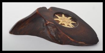 A 19th century German / Austrian mountaineering souvenir love token having an inset Edelweiss