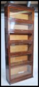 An Edwardian Indutrial Lebus mahogany 6 section - stack lawyers stacking bookcase cabinet. The