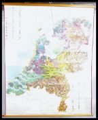 A mid 20th century canvas backed map depicting  - Types of Soils in Holland and Norway. Please refer