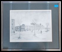 A Liz Taylor 20th century framed and glazed Liz  signed print of an Industrial street scene in