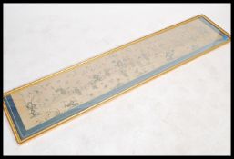 A large believed 19th century large Chinese oriental silk tapestry having hand embroidered