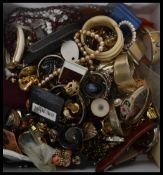 A good collection of vintage 20th century costume jewellery to include brooches, necklaces, bangles,