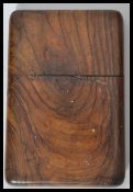 A 19th century Victorian Grand Tour olivewood olive wood card case inscribed Jerusalem. Measures
